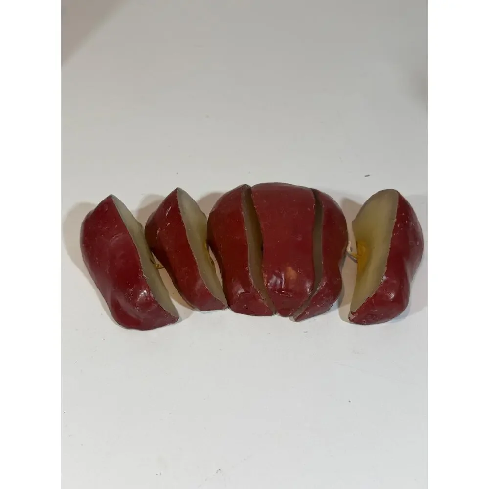 set of 6 unscented apple slices candles unburned